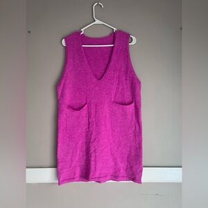SHEIN Fuchsia V-Neck Tank Top